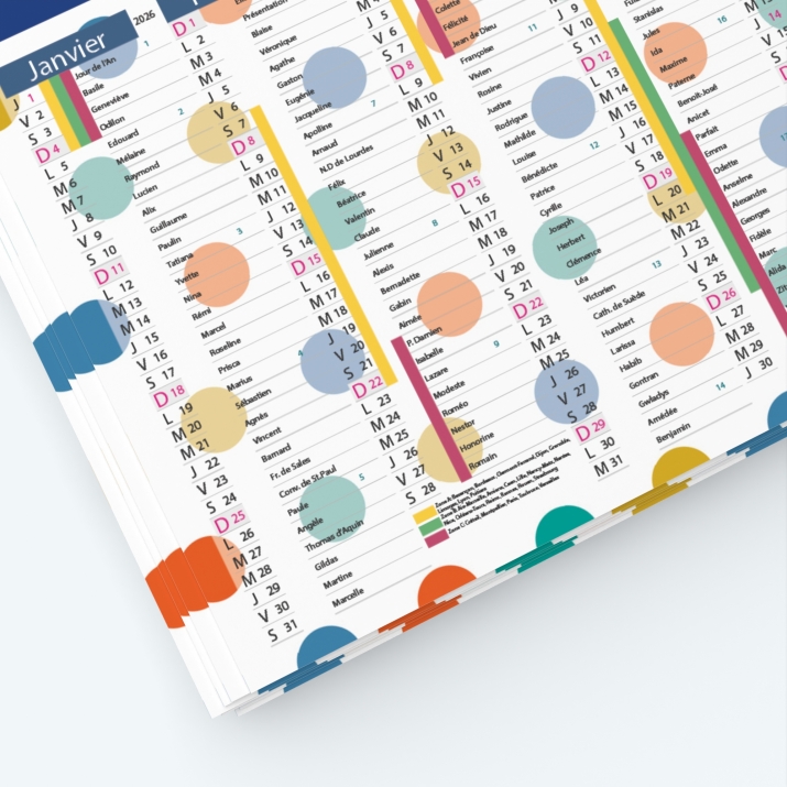 Calendrier de poche CLASSIC - Grille calendaire personnalisable