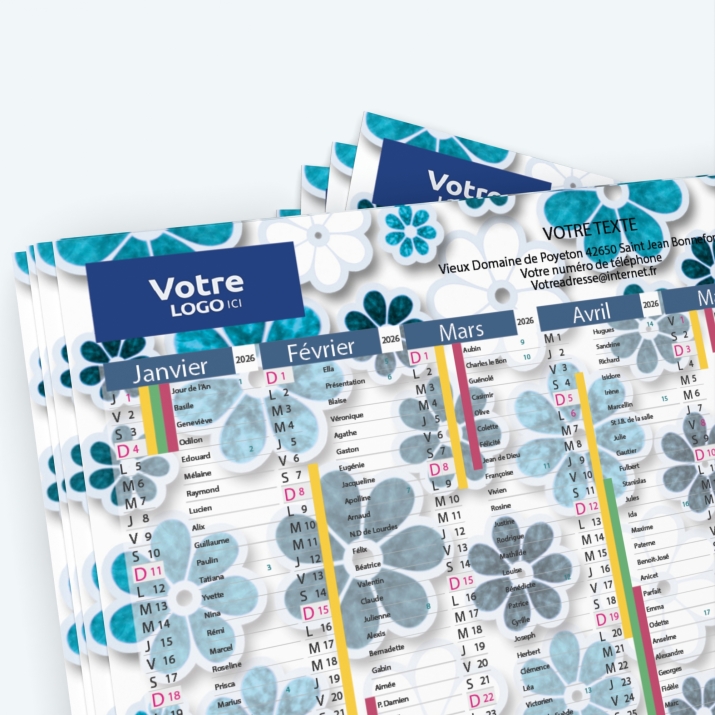 Calendrier de poche CLASSIC - Nombre de photos, logos et texte illimité