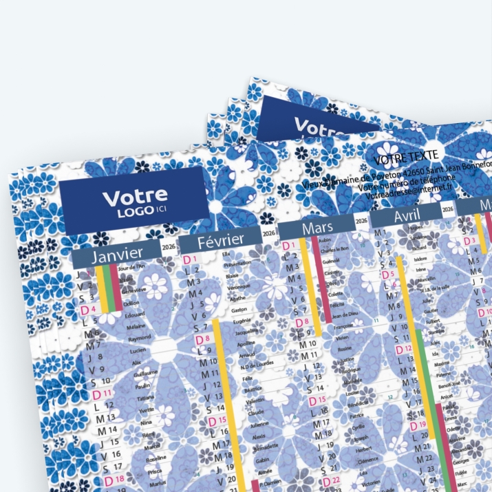 Calendrier de poche CLASSIC - Nombre de photos, logos et texte illimité