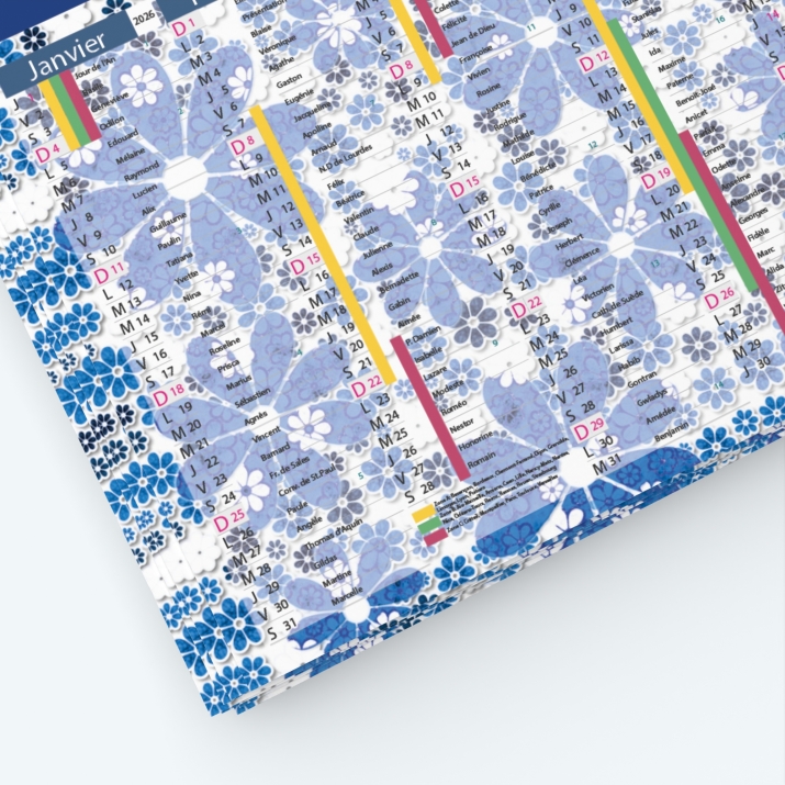 Calendrier de poche CLASSIC - Grille calendaire personnalisable