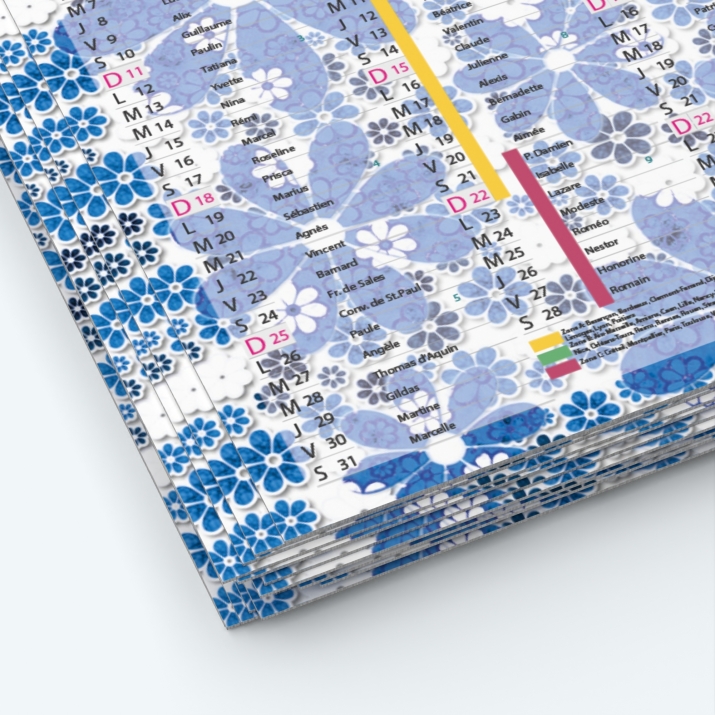 Calendrier de poche CLASSIC - Papier épais rigide 400 g/m2