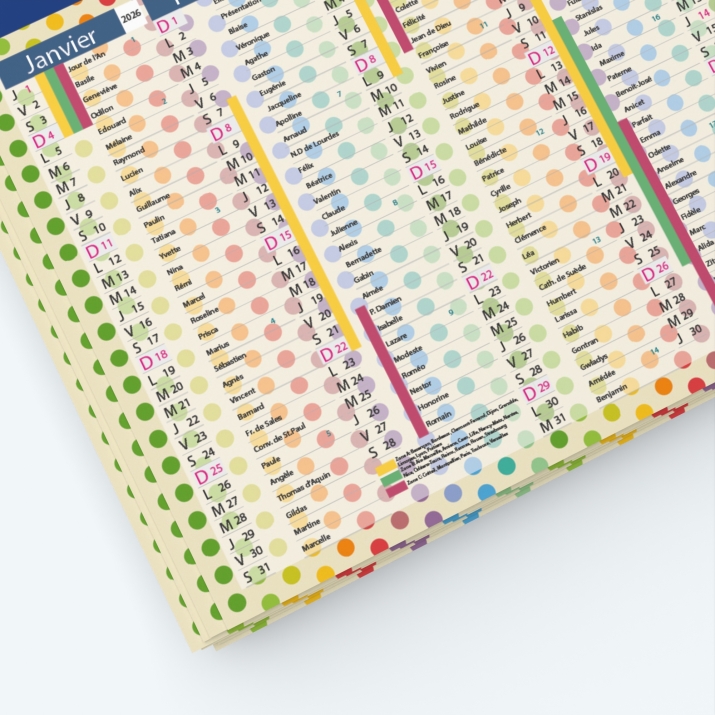 Calendrier de poche CLASSIC - Grille calendaire personnalisable