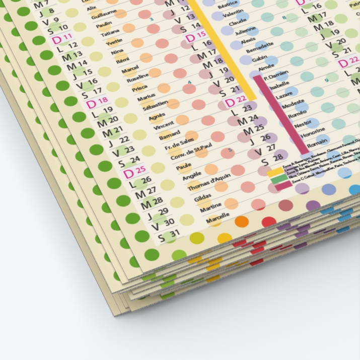 Calendrier de poche CLASSIC - Papier épais rigide 400 g/m2