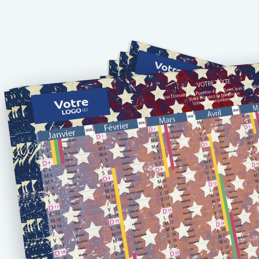 Calendrier de poche CLASSIC - Nombre de photos, logos et texte illimité
