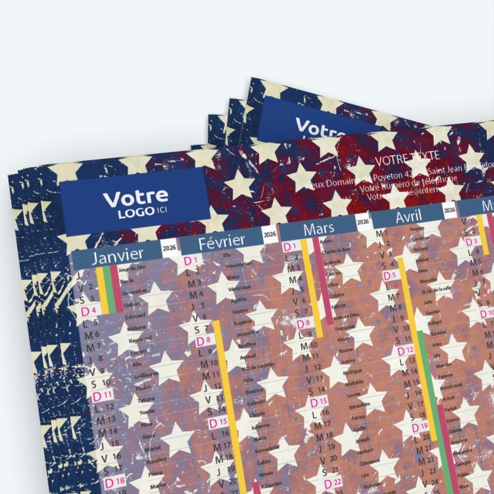Calendrier de poche CLASSIC - Nombre de photos, logos et texte illimité