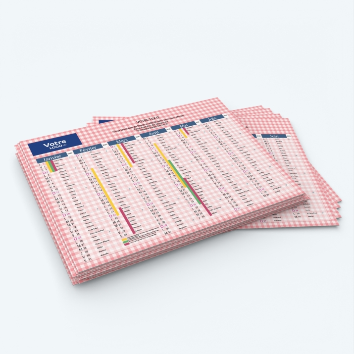 Calendrier de poche CLASSIC - Minimum de commande : 25 exemplaires