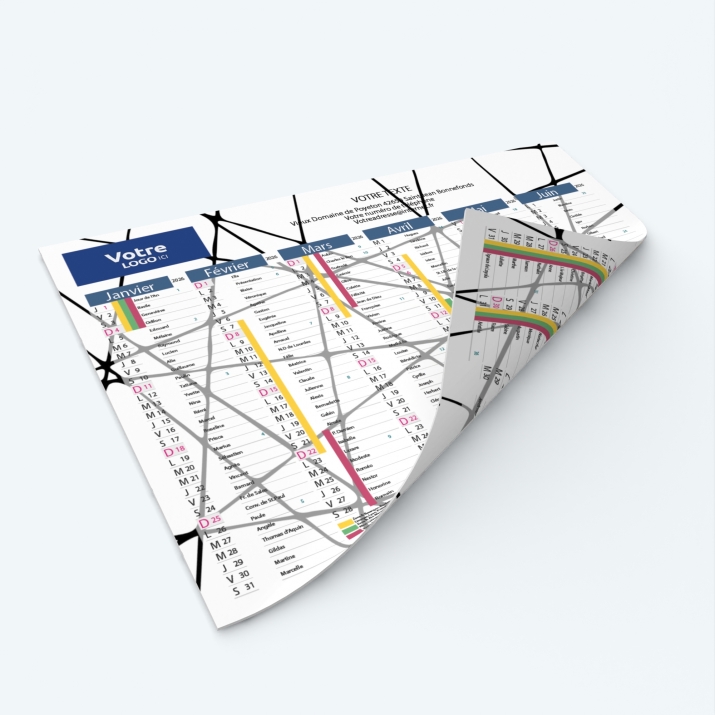 Calendrier de poche CLASSIC - Impression recto/verso
