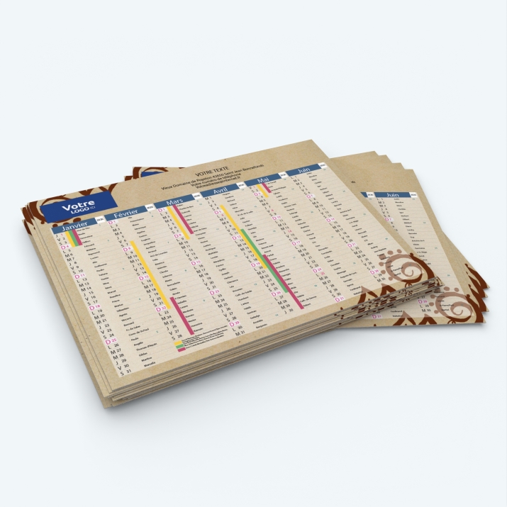 Calendrier de poche CLASSIC - Minimum de commande : 25 exemplaires