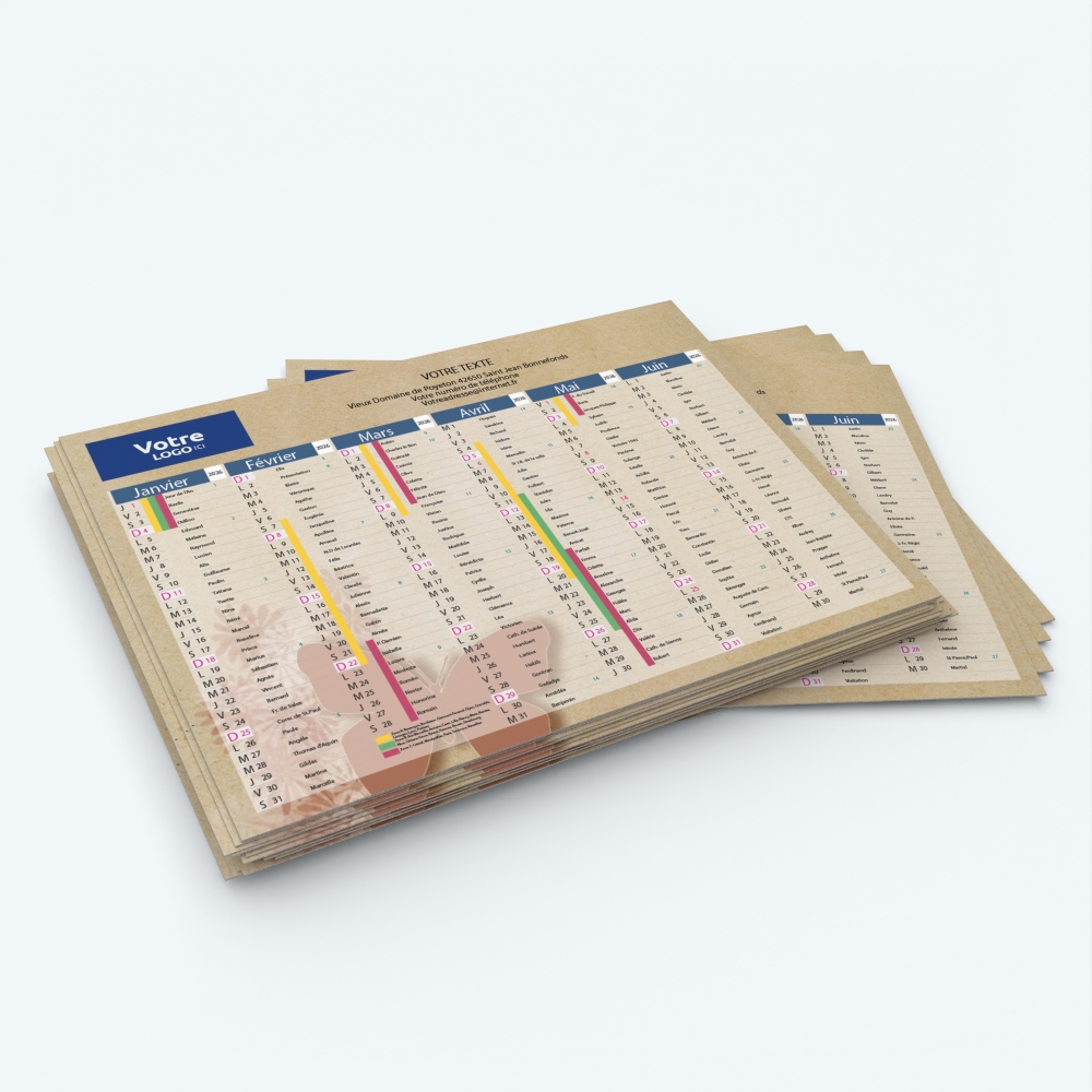 Calendrier de poche CLASSIC - Minimum de commande : 25 exemplaires