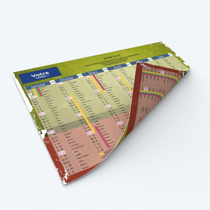 Calendrier de poche CLASSIC - Impression recto/verso