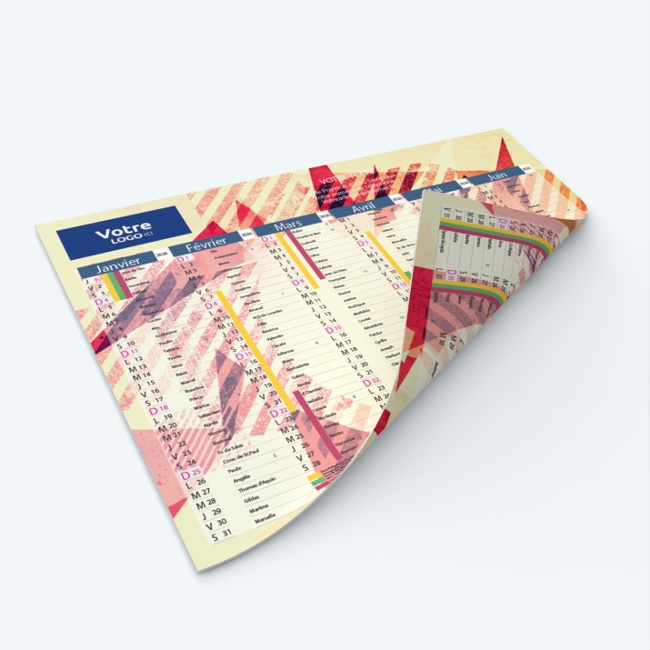 Calendrier de poche CLASSIC - Impression recto/verso