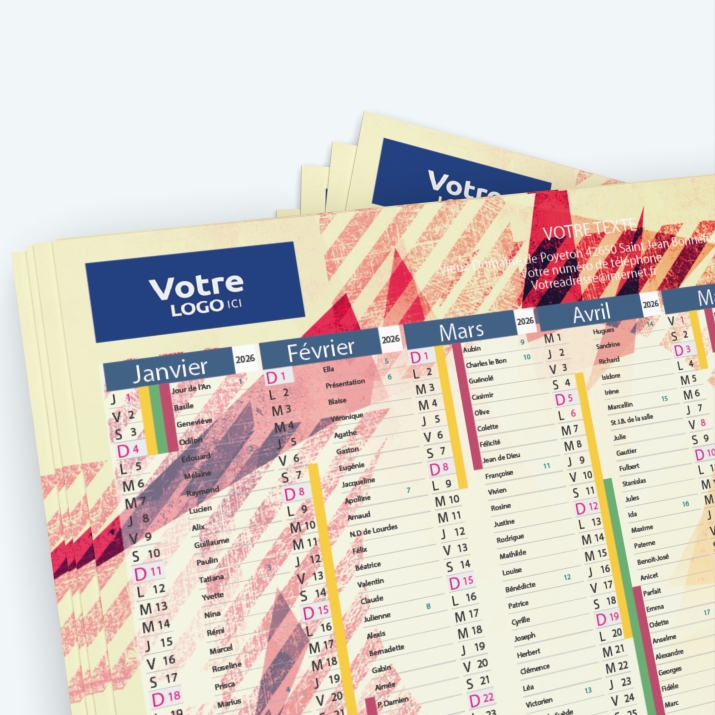 Calendrier de poche CLASSIC - Nombre de photos, logos et texte illimité