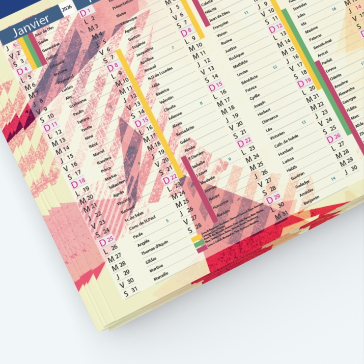 Calendrier de poche CLASSIC - Grille calendaire personnalisable