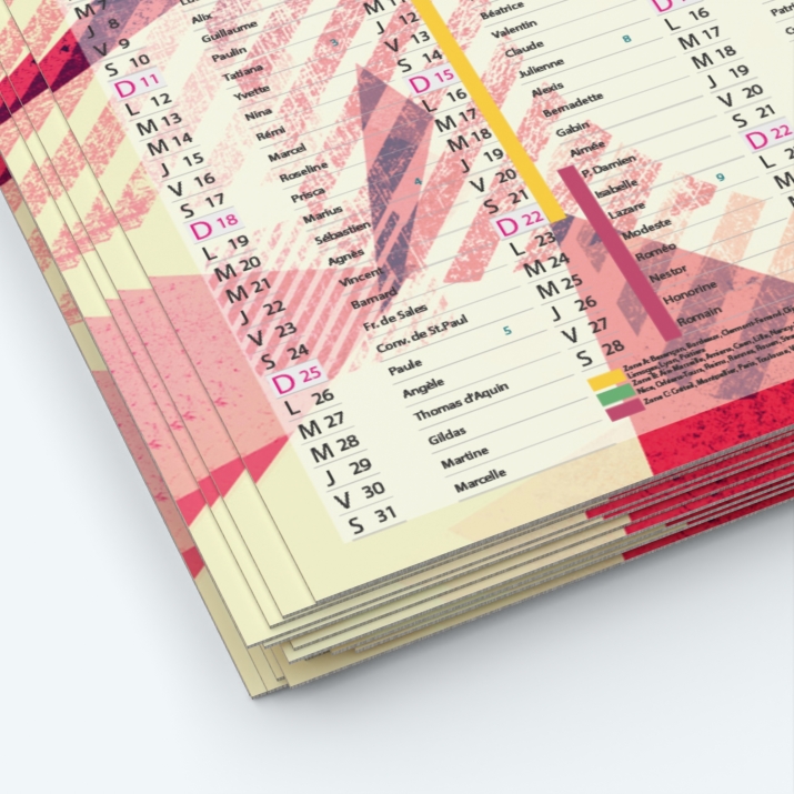 Calendrier de poche CLASSIC - Papier épais rigide 400 g/m2