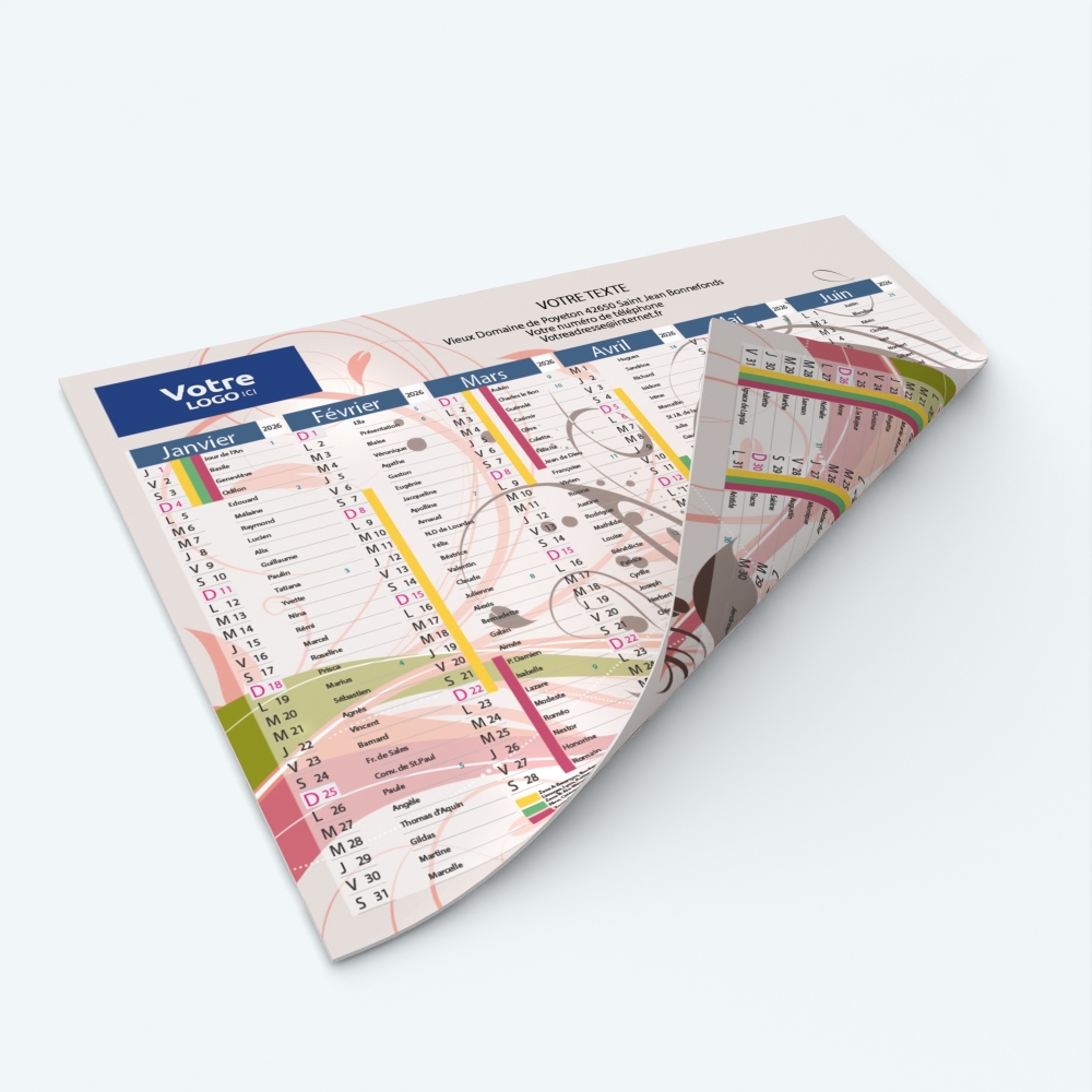 Calendrier de poche CLASSIC - Impression recto/verso