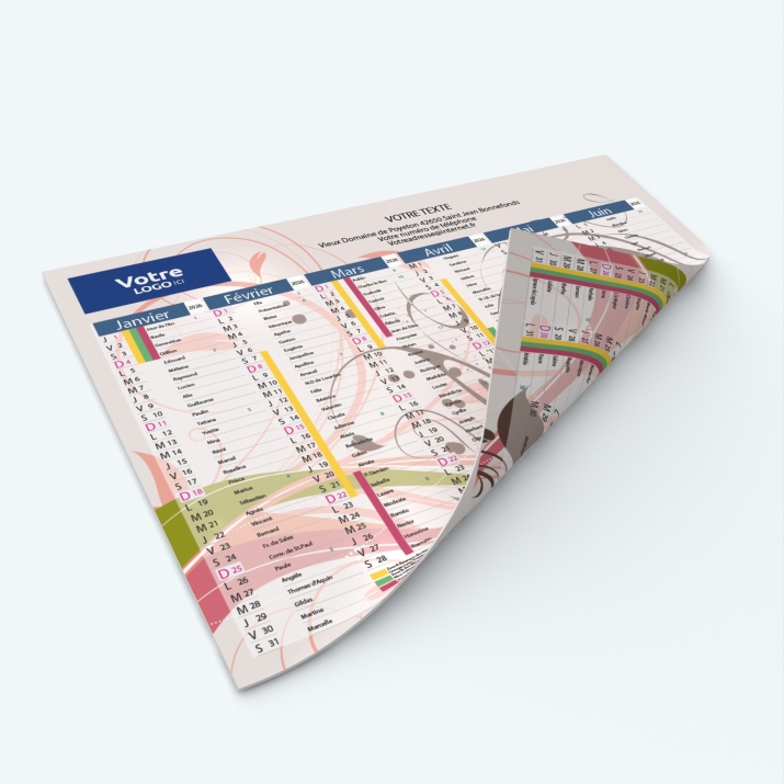 Calendrier de poche CLASSIC - Impression recto/verso