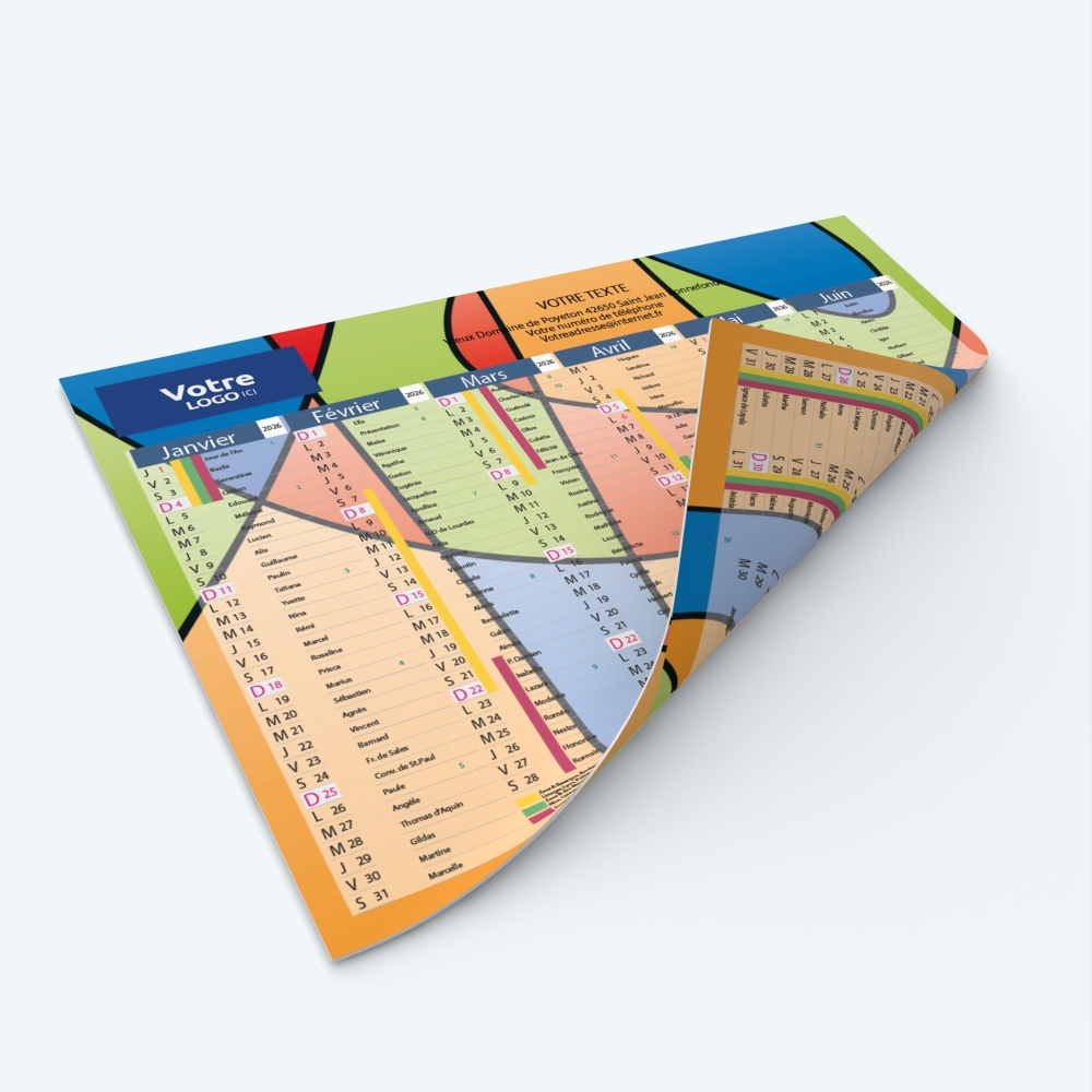 Calendrier de poche CLASSIC - Impression recto/verso