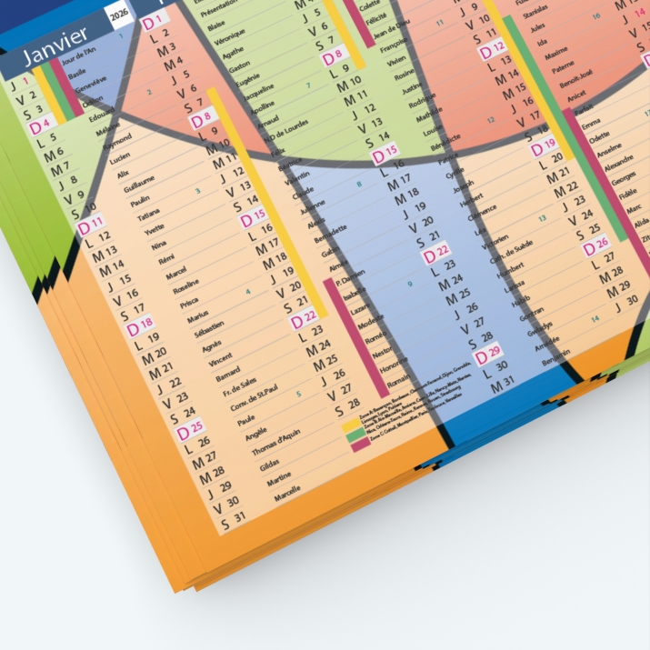 Calendrier de poche CLASSIC - Grille calendaire personnalisable