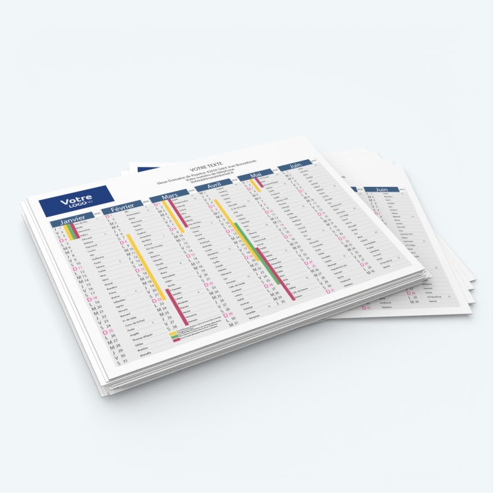 Calendrier de poche CLASSIC - Minimum de commande : 25 exemplaires