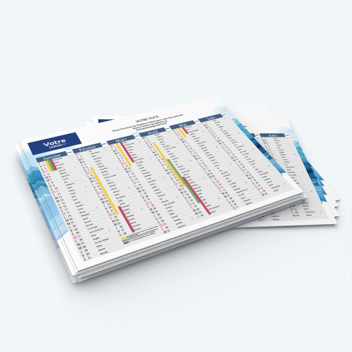 Calendrier de poche CLASSIC - Minimum de commande : 25 exemplaires