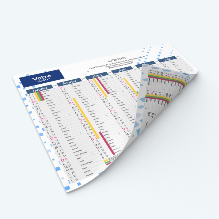 Calendrier de poche CLASSIC - Impression recto/verso