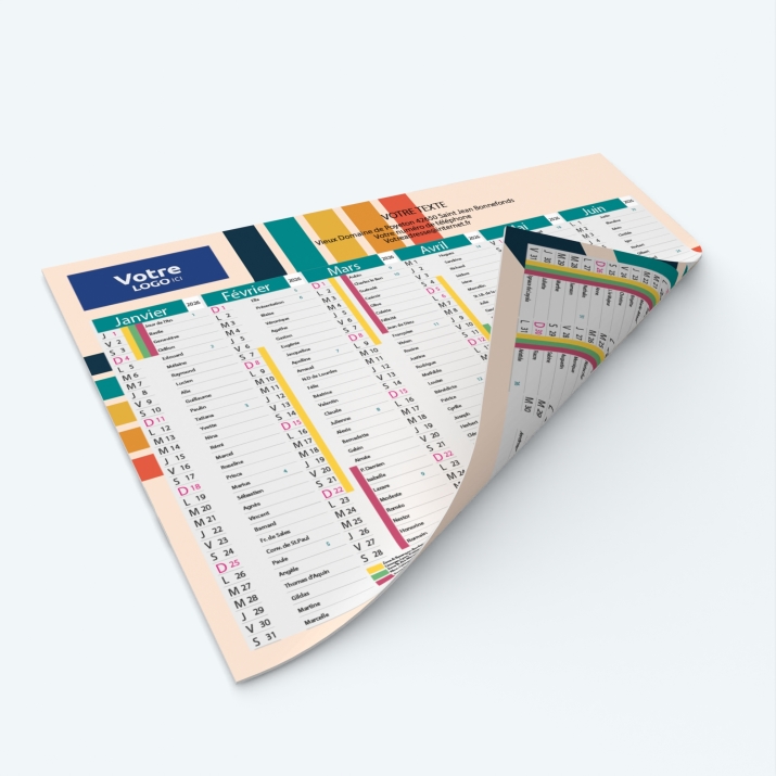 Calendrier de poche CLASSIC - Impression recto/verso