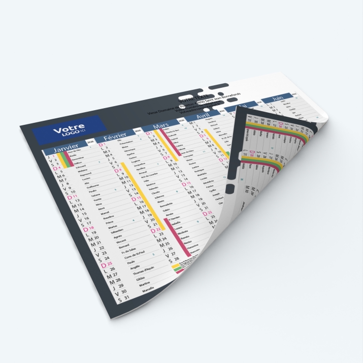 Calendrier de poche CLASSIC - Impression recto/verso