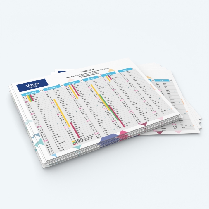 Calendrier de poche CLASSIC - Minimum de commande : 25 exemplaires