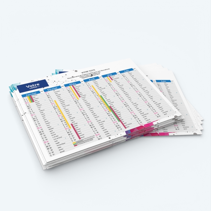 Calendrier de poche CLASSIC - Minimum de commande : 25 exemplaires