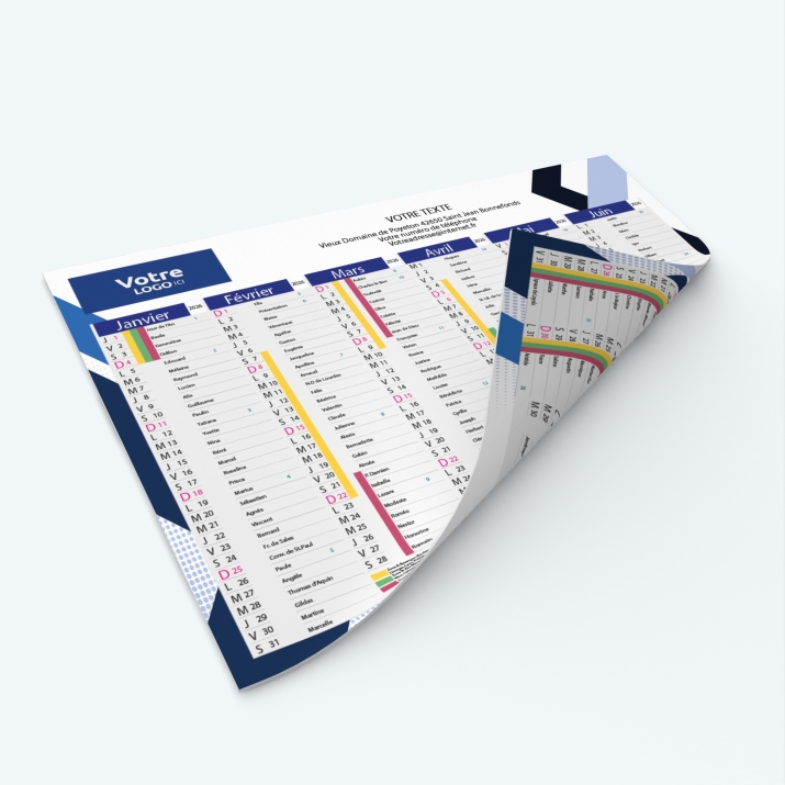 Calendrier de poche CLASSIC - Impression recto/verso