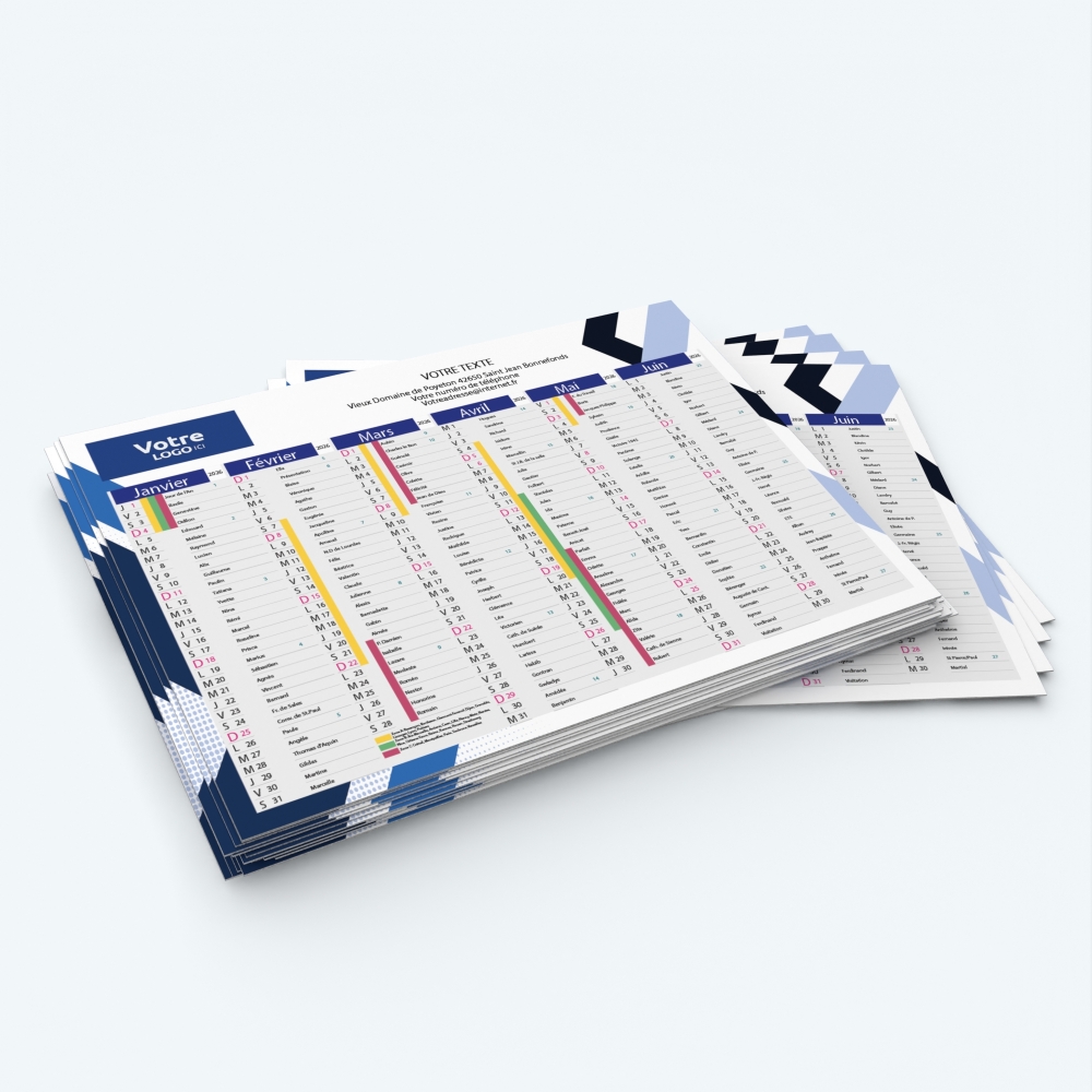 Calendrier de poche CLASSIC - Minimum de commande : 25 exemplaires
