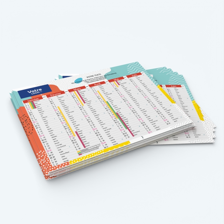 Calendrier de poche CLASSIC - Minimum de commande : 25 exemplaires