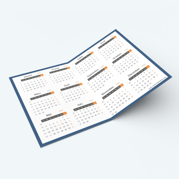 Calendrier de poche DOUBLE - Calendrier intérieur