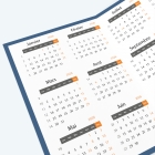 Calendrier de poche DOUBLE - Grille calendaire 100% personnalisable