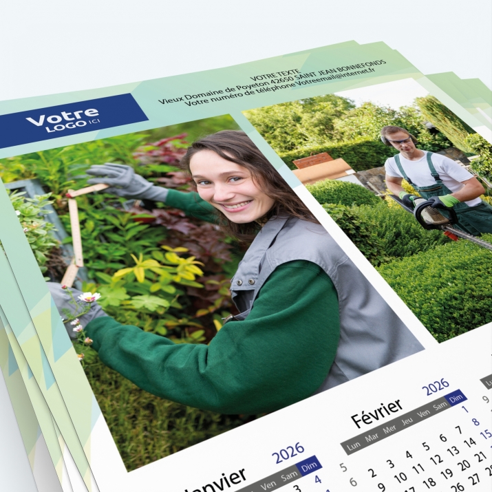 Calendrier Magnet (Aimanté) - Nombre de photos, logos et texte illimité