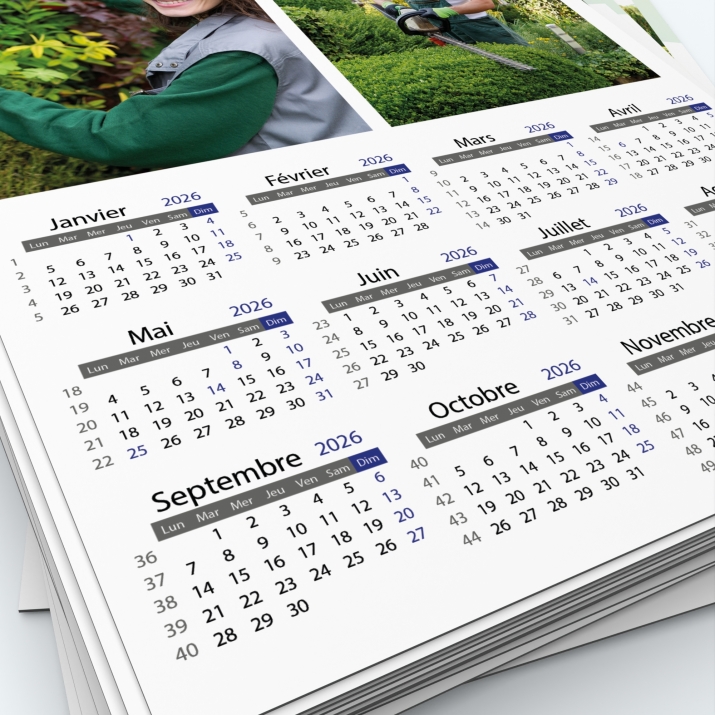Calendrier Magnet (Aimanté) - Grille calendaire personnalisable