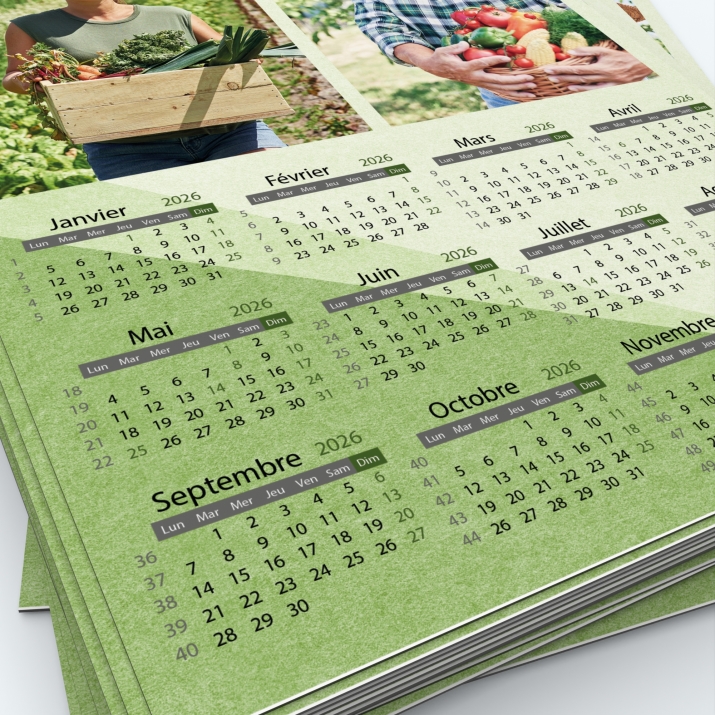 Calendrier Magnet (Aimanté) - Grille calendaire personnalisable