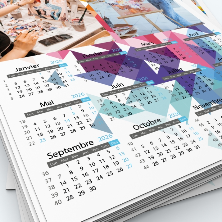 Calendrier Magnet (Aimanté) - Grille calendaire personnalisable