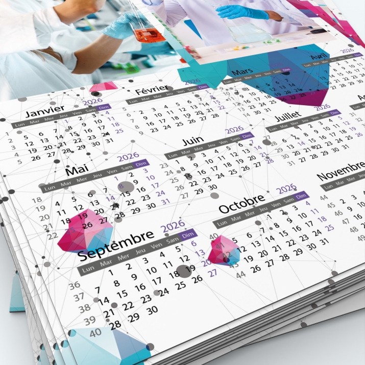 Calendrier Magnet (Aimanté) - Grille calendaire personnalisable