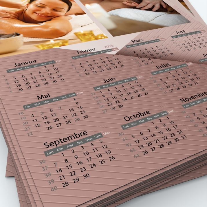 Calendrier Magnet (Aimanté) - Grille calendaire personnalisable
