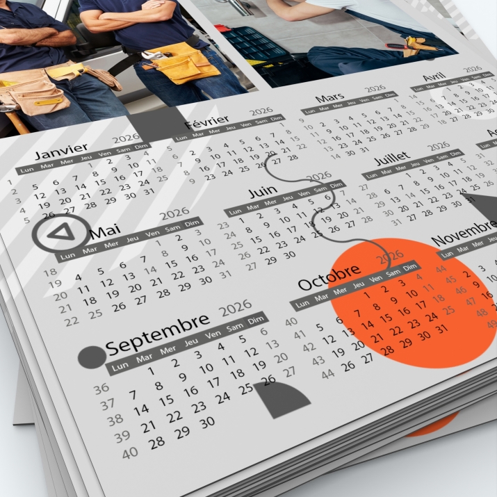 Calendrier Magnet (Aimanté) - Grille calendaire personnalisable