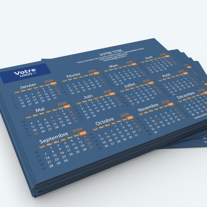 Calendrier Magnet mini (aimanté) - Nombre de photos, logos et texte illimité