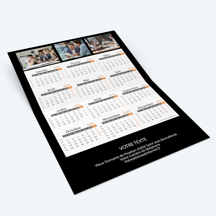 Carte calendrier photo - Intérieur personnalisable avec calendrier