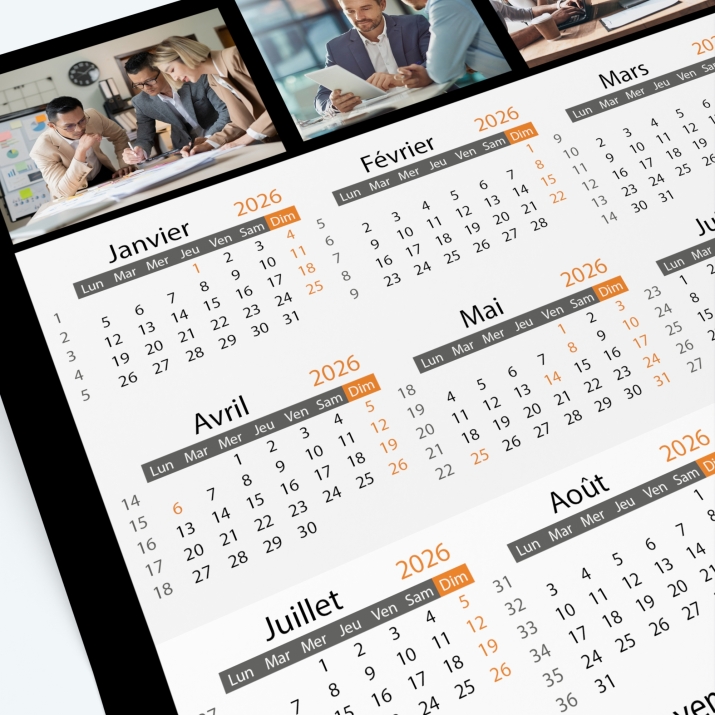 Carte calendrier photo - Grille calendaire 100% personnalisable