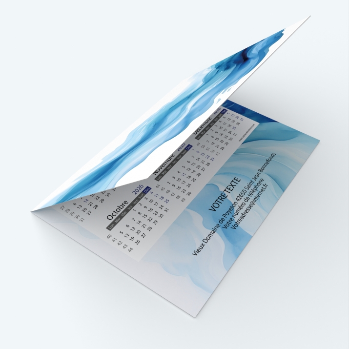 Carte calendrier photo - Avant et dos entièrement personnalisables