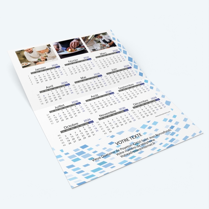 Carte calendrier photo - Intérieur personnalisable avec calendrier