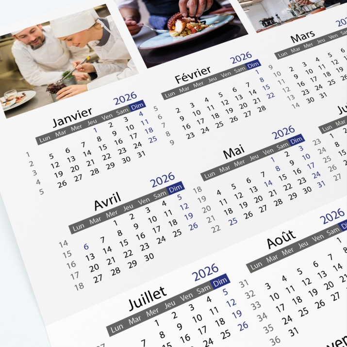 Carte calendrier photo - Grille calendaire 100% personnalisable