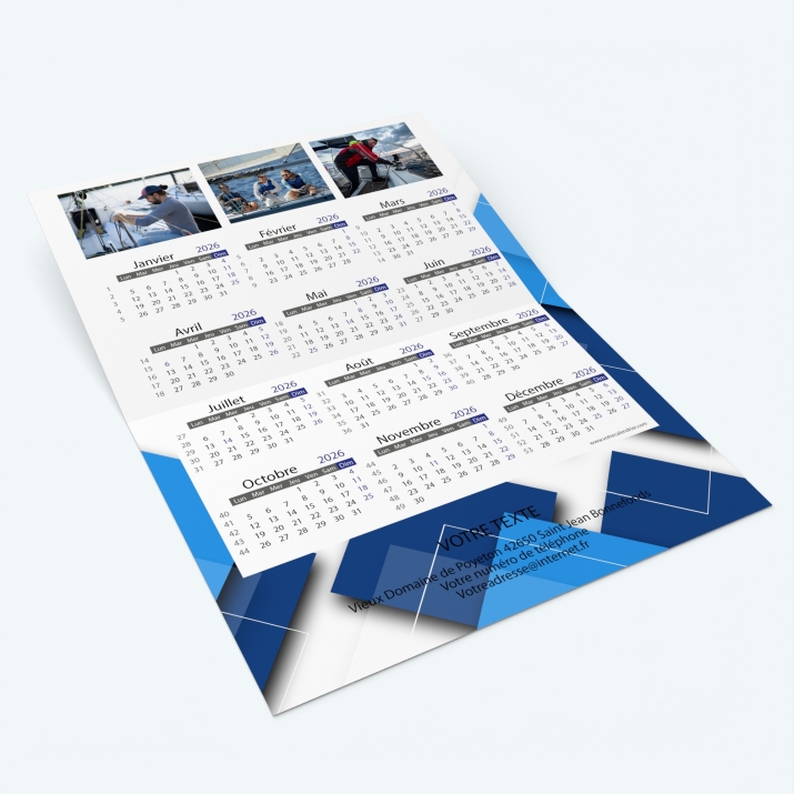Carte calendrier photo - Intérieur personnalisable avec calendrier