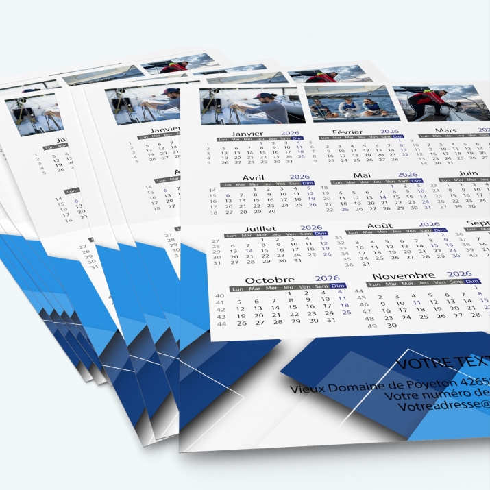 Carte calendrier photo - Minimum de commande : 25 exemplaires