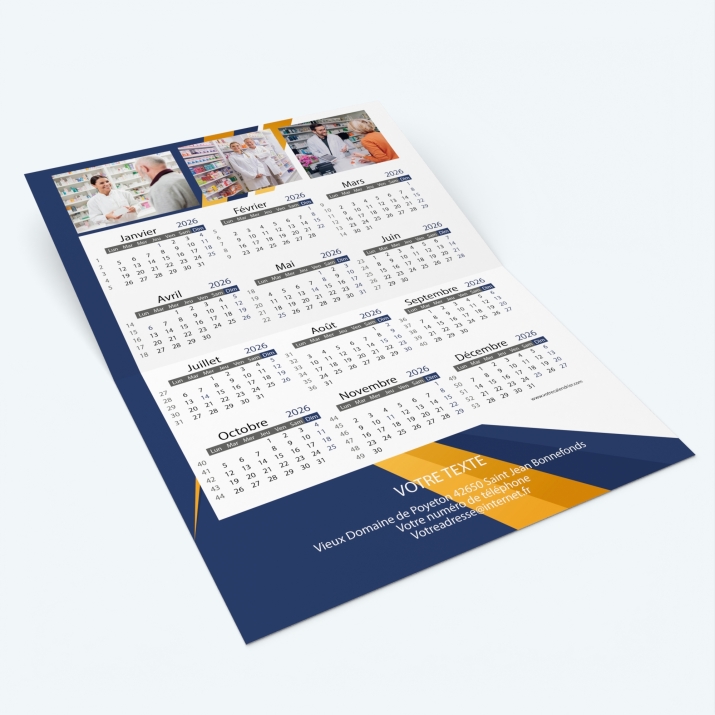 Carte calendrier photo - Intérieur personnalisable avec calendrier